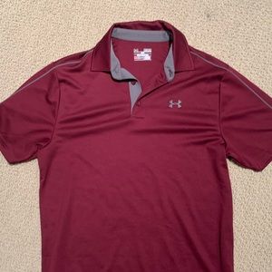 Under armors maroon polo mens size medium